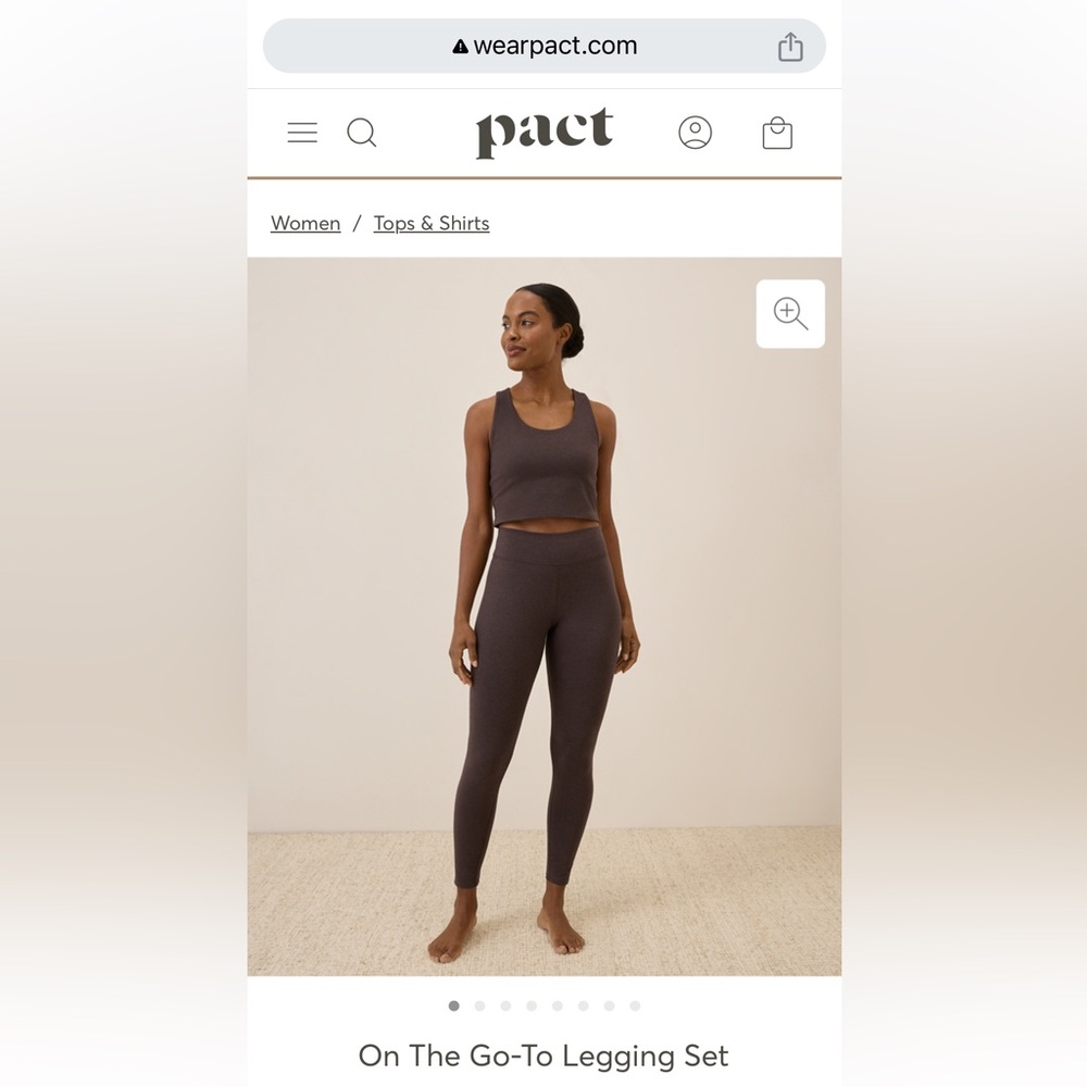 PACT organic On the go legging and bra set